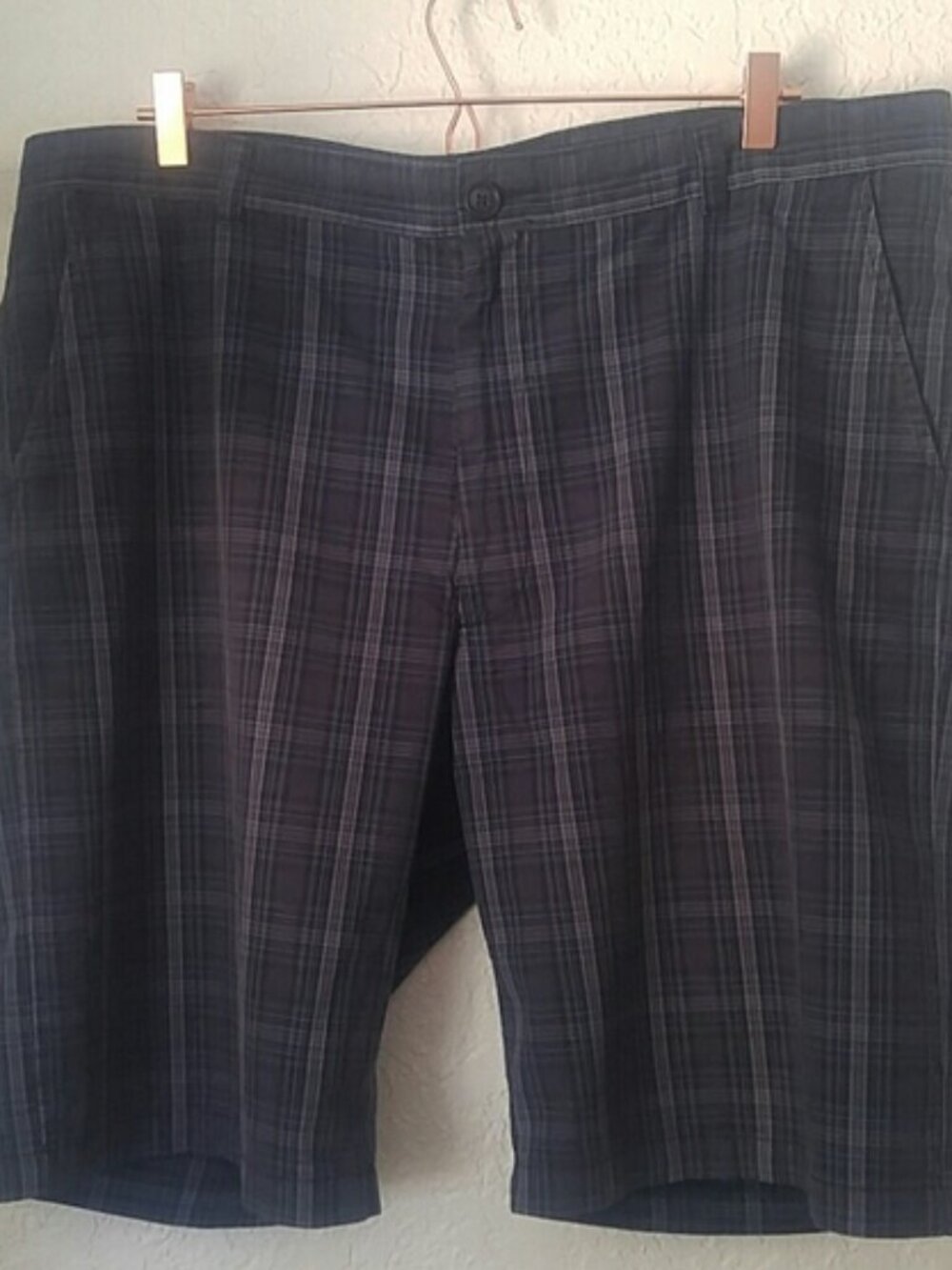 Blue Pronto Uomo SZ 40 Plaid Cotton Navy Blue Gray Black Sky Blue Shorts